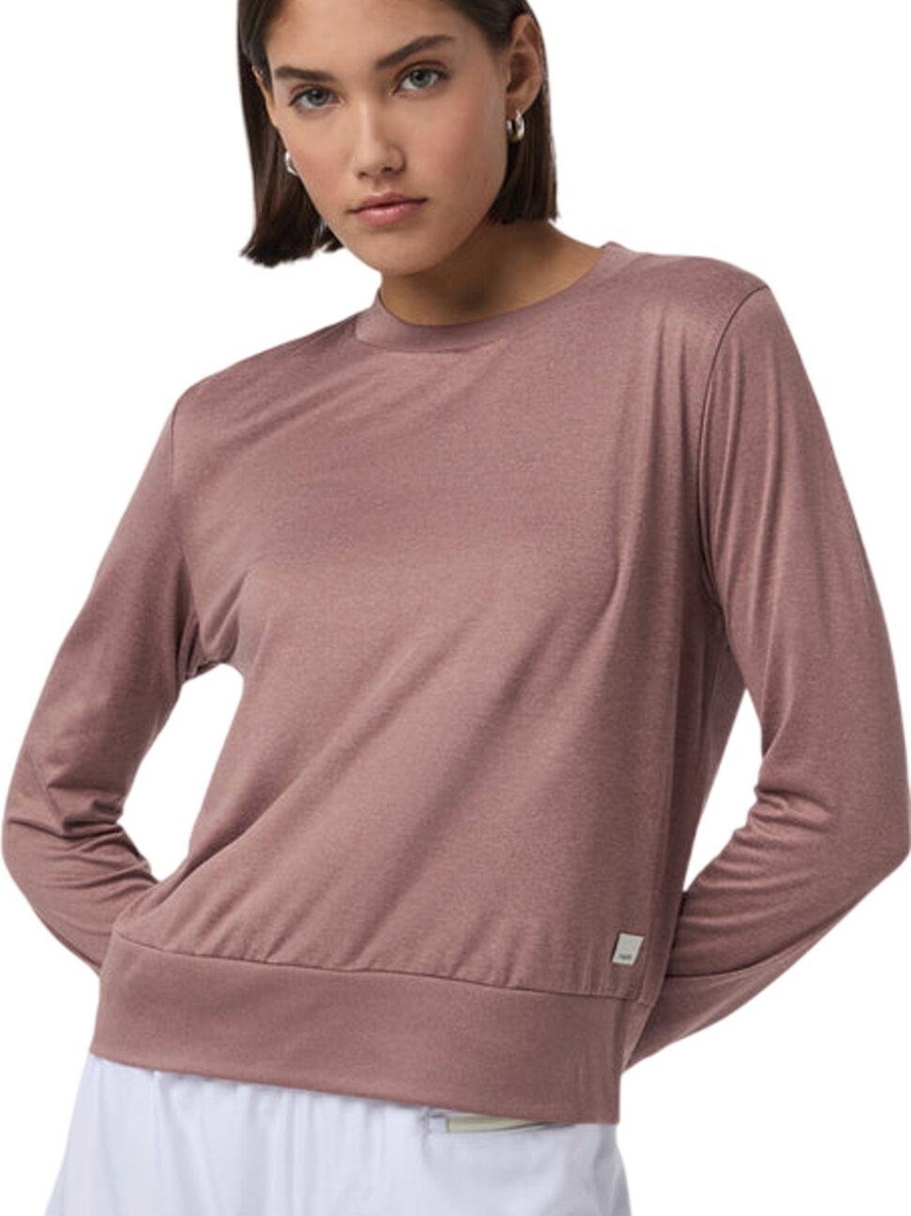 Vuori Daydream Crew Long Sleeve Shirt Sedona Heathered Brown Sz M